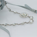 Miu Miu Matelasse Chain Shoulder Bag Leather 2way Silver Light Blue Auth 183039A-9