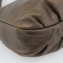 LOEWE Shoulder Bag Leather Brown Silver Auth 183041A-14