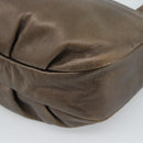 LOEWE Shoulder Bag Leather Brown Silver Auth 183041A-15