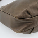 LOEWE Shoulder Bag Leather Brown Silver Auth 183041A-16