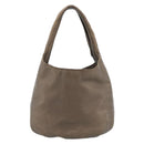 LOEWE Shoulder Bag Leather Brown Silver Auth 183041A-13