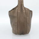 LOEWE Shoulder Bag Leather Brown Silver Auth 183041A-4