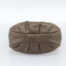 LOEWE Shoulder Bag Leather Brown Silver Auth 183041A-5