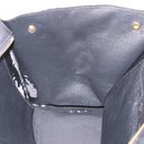 CELINE Trapeze Hand Bag Leather 2way Black Gold Auth 183043-23