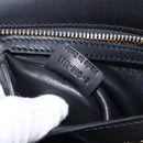 CELINE Trapeze Hand Bag Leather 2way Black Gold Auth 183043-12