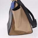 CELINE Trapeze Hand Bag Leather 2way Black Gold Auth 183043-4