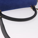 CELINE Trapeze Hand Bag Leather 2way Black Gold Auth 183043-7