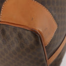 CELINE Macadam Canvas Boston Bag PVC Leather Brown Gold Auth 183045A-15