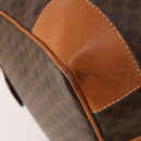 CELINE Macadam Canvas Boston Bag PVC Leather Brown Gold Auth 183045A-17
