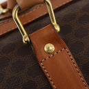 CELINE Macadam Canvas Boston Bag PVC Leather Brown Gold Auth 183045A-18