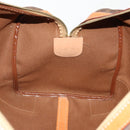 CELINE Macadam Canvas Boston Bag PVC Leather Brown Gold Auth 183045A-20