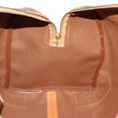 CELINE Macadam Canvas Boston Bag PVC Leather Brown Gold Auth 183045A-21