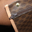 CELINE Macadam Canvas Boston Bag PVC Leather Brown Gold Auth 183045A-22