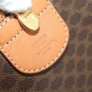 CELINE Macadam Canvas Boston Bag PVC Leather Brown Gold Auth 183045A-11