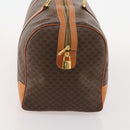 CELINE Macadam Canvas Boston Bag PVC Leather Brown Gold Auth 183045A-4