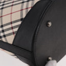 BURBERRY Nova Check Tote Bag Canvas Beige Silver Auth 183046V-9