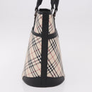 BURBERRY Nova Check Tote Bag Canvas Beige Silver Auth 183046V-4