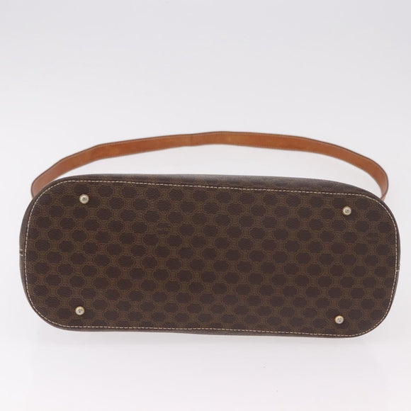 CELINE Macadam Canvas Hand Bag PVC Leather 2way Brown Gold Auth 183047