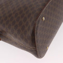 CELINE Macadam Canvas Hand Bag PVC Leather 2way Brown Gold Auth 183047-12