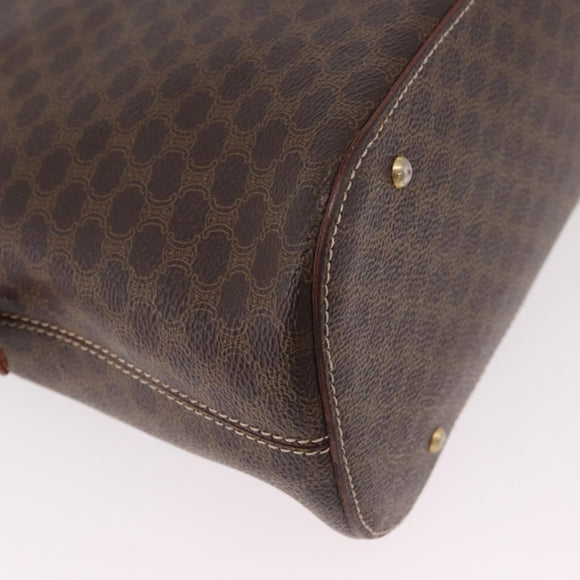CELINE Macadam Canvas Hand Bag PVC Leather 2way Brown Gold Auth 183047