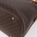 CELINE Macadam Canvas Hand Bag PVC Leather 2way Brown Gold Auth 183047-13
