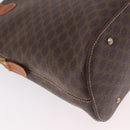CELINE Macadam Canvas Hand Bag PVC Leather 2way Brown Gold Auth 183047-14