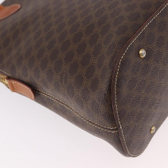 CELINE Macadam Canvas Hand Bag PVC Leather 2way Brown Gold Auth 183047