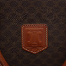 CELINE Macadam Canvas Hand Bag PVC Leather 2way Brown Gold Auth 183047-16