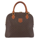 CELINE Macadam Canvas Hand Bag PVC Leather 2way Brown Gold Auth 183047-2