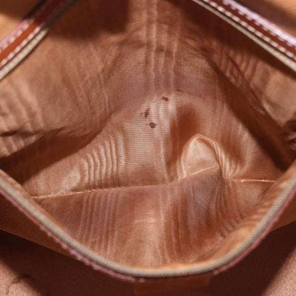 CELINE Macadam Canvas Hand Bag PVC Leather 2way Brown Gold Auth 183047