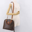 CELINE Macadam Canvas Hand Bag PVC Leather 2way Brown Gold Auth 183047-25