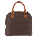CELINE Macadam Canvas Hand Bag PVC Leather 2way Brown Gold Auth 183047-3