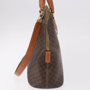 CELINE Macadam Canvas Hand Bag PVC Leather 2way Brown Gold Auth 183047-4
