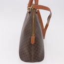 CELINE Macadam Canvas Hand Bag PVC Leather 2way Brown Gold Auth 183047-5