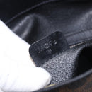 CELINE Macadam Canvas Circle Shoulder Bag PVC Leather Black Gold Auth 183048V-21