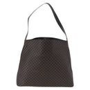 CELINE Macadam Canvas Circle Shoulder Bag PVC Leather Black Gold Auth 183048V-3