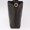 CELINE Macadam Canvas Circle Shoulder Bag PVC Leather Black Gold Auth 183048V-4