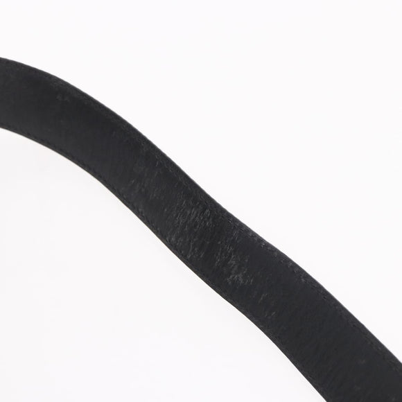 CELINE Macadam Canvas Circle Shoulder Bag PVC Leather Black Gold Auth 183048V