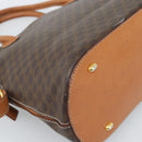 CELINE Macadam Canvas Hand Bag PVC Leather 2way Brown Gold Auth 183049-14