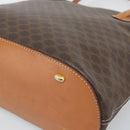 CELINE Macadam Canvas Hand Bag PVC Leather 2way Brown Gold Auth 183049-15