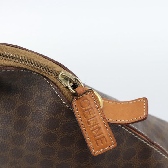 CELINE Macadam Canvas Hand Bag PVC Leather 2way Brown Gold Auth 183049