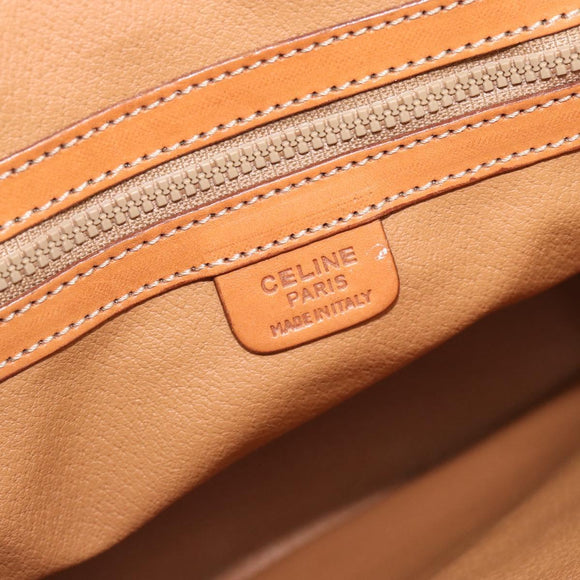 CELINE Macadam Canvas Hand Bag PVC Leather 2way Brown Gold Auth 183049