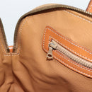 CELINE Macadam Canvas Hand Bag PVC Leather 2way Brown Gold Auth 183049-20