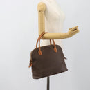 CELINE Macadam Canvas Hand Bag PVC Leather 2way Brown Gold Auth 183049-22