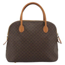 CELINE Macadam Canvas Hand Bag PVC Leather 2way Brown Gold Auth 183049-2