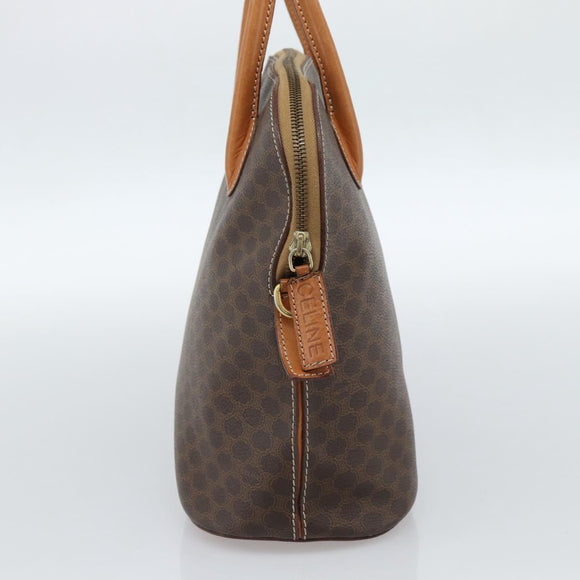 CELINE Macadam Canvas Hand Bag PVC Leather 2way Brown Gold Auth 183049