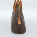 CELINE Macadam Canvas Hand Bag PVC Leather 2way Brown Gold Auth 183049-4