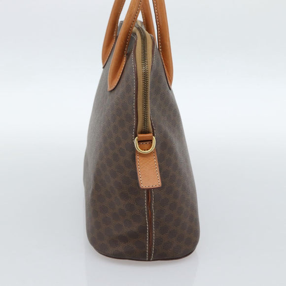 CELINE Macadam Canvas Hand Bag PVC Leather 2way Brown Gold Auth 183049