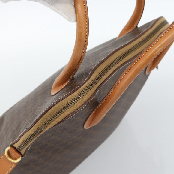 CELINE Macadam Canvas Hand Bag PVC Leather 2way Brown Gold Auth 183049