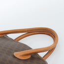 CELINE Macadam Canvas Hand Bag PVC Leather 2way Brown Gold Auth 183049-8